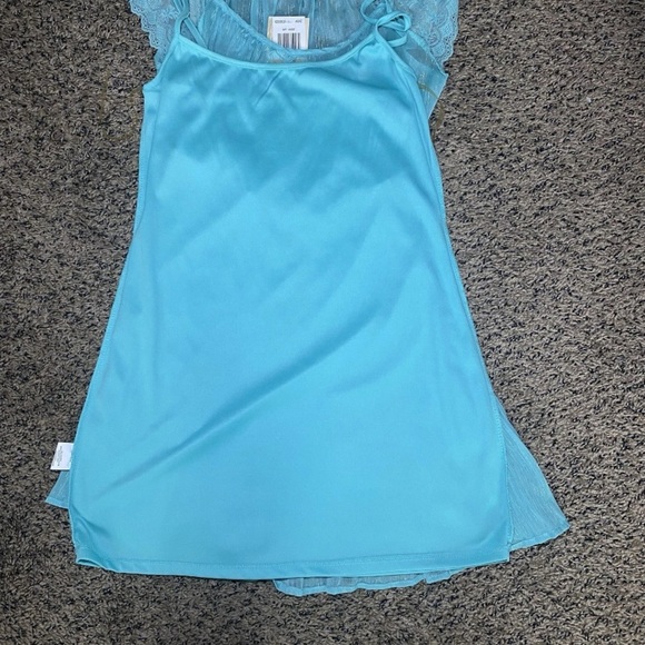 Rewind Teal Flutter Sleeve Pleated Dress Size Small NWT - Picture 11 of 11